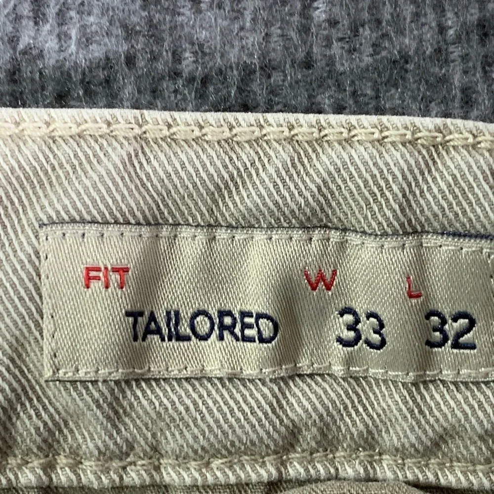 Faherty Pants Men 33x27 Coastline Chino Beige Stretch Trousers Modern